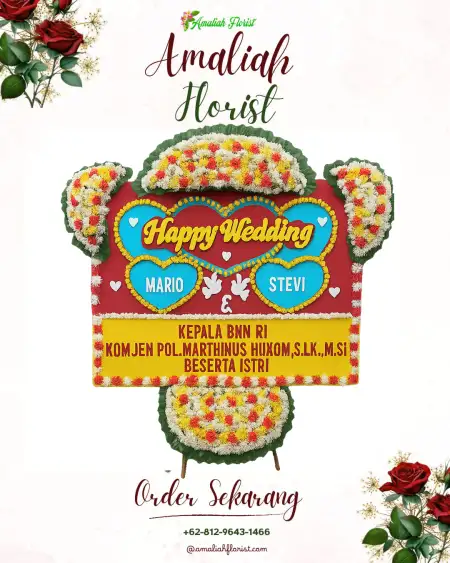 Papan Bunga Pernikahan Merbau